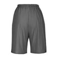 thumbnail image 5 of felwors Women's Elastic Waist Button Fly Wide Leg Shorts Linen Blend Side Slit Summer Casual Culottes (Grey, XL), 5 of 5
