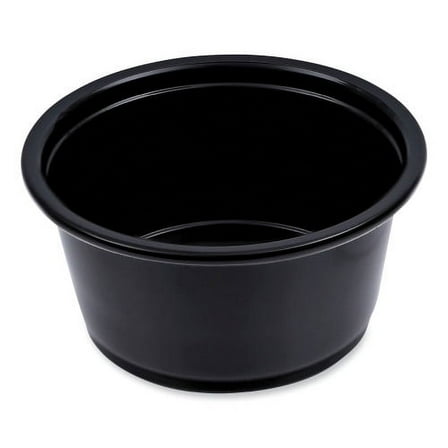 Boardwalk Souffle/Portion Cups, 2 oz, Polypropylene, Black, 125 Cups/Sleeve, 20 Sleeves/Carton, Each