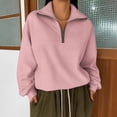 thumbnail image 2 of Yokua Women's Half Zip Cropped Pullover Quarter Zipper Hoodie Fall Winter Casual Sweatshirt Coat, 2 of 9