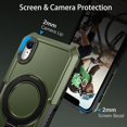thumbnail image 5 of Design for iPhone XR Case, Built in Kickstand & Ring Holder  Grade Heavy Duty Shockproof Protective Phone Phone Cases for Apple iPhone XR 6.1", Green, 5 of 8