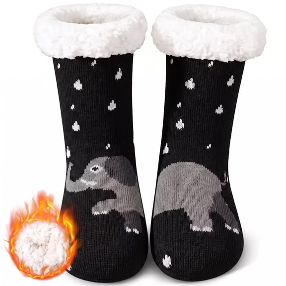 Loritta Womens Fuzzy Socks Grips Fluffy Cute Animal Winter Cozy Warm Thick Socks with Non-Slip Grippers Gifts