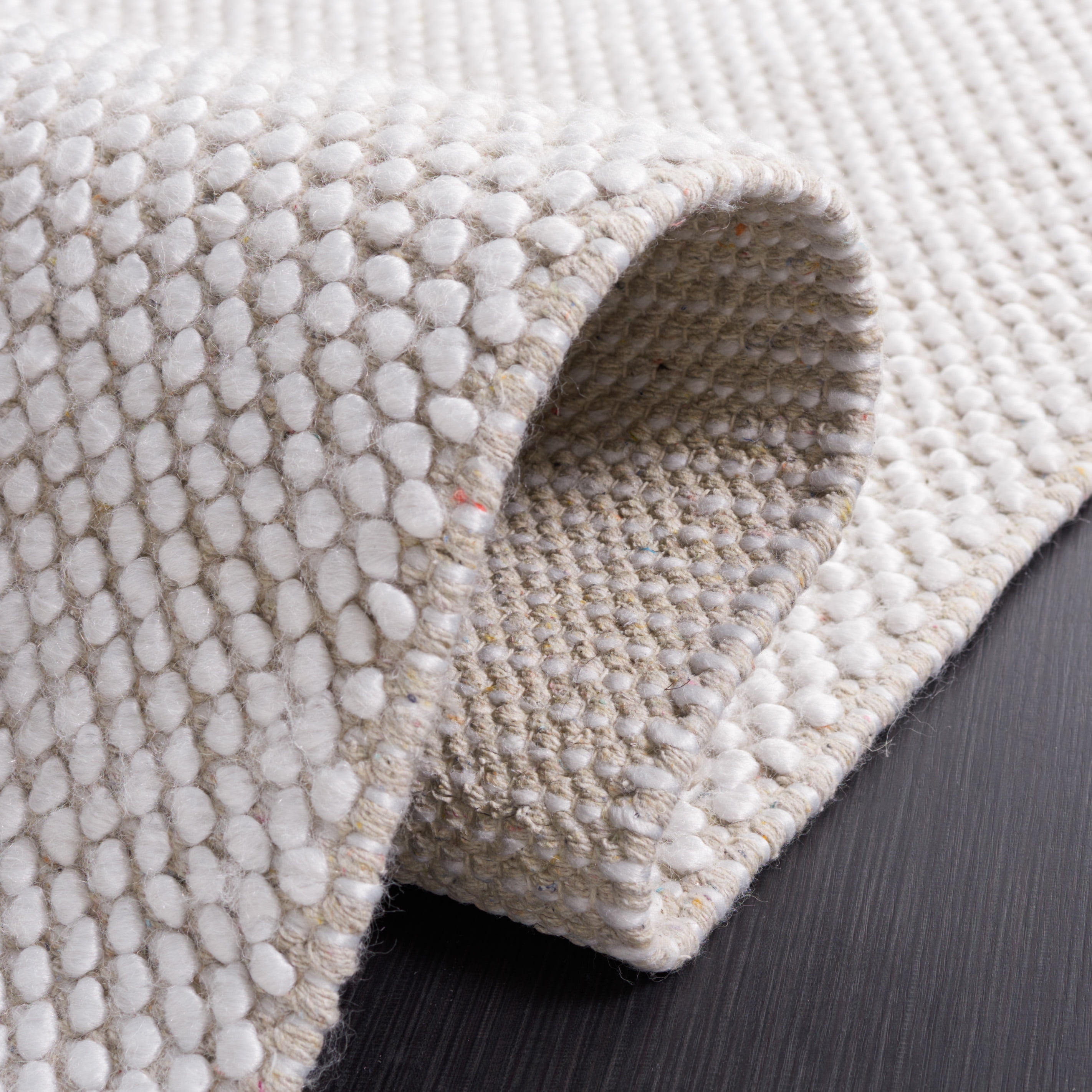 SAFAVIEH Natura Marina Striped Wool Area Rug, Ivory/Pink, 4' x 6'