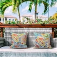 thumbnail image 7 of Outdoor/Indoor Throw Pillows Covers, Decorative Throw Pillows Covers , 20x20 Square Throw Pillows Covers Bed, Couch, and Patio Furniture (Set of 2, Paisley Multi), 7 of 7