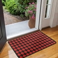 thumbnail image 2 of Red Black Checkerboard Checkered Pattern Door Rugs,Washable Non Slip Door Mats Indoor,Decorative Door Mats,Entry Mat Indoor for Entrance,Bedroom,Kitchen,Bathroom,30"x17", 2 of 6