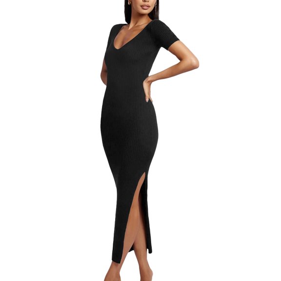 Maxi dress, Polyester, Black, S