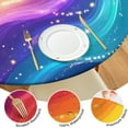 thumbnail image 4 of Rainbow Tie Dye Wave Pattern Round Fitted Tablecloth with Elastic Edge,Dining Table Cover Waterproof,Outdoor Round Tablecloth for Camping,Dining,Indoor and Outdoor, 4 of 7