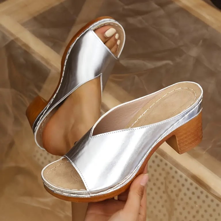 silver strappy sandals with arch support