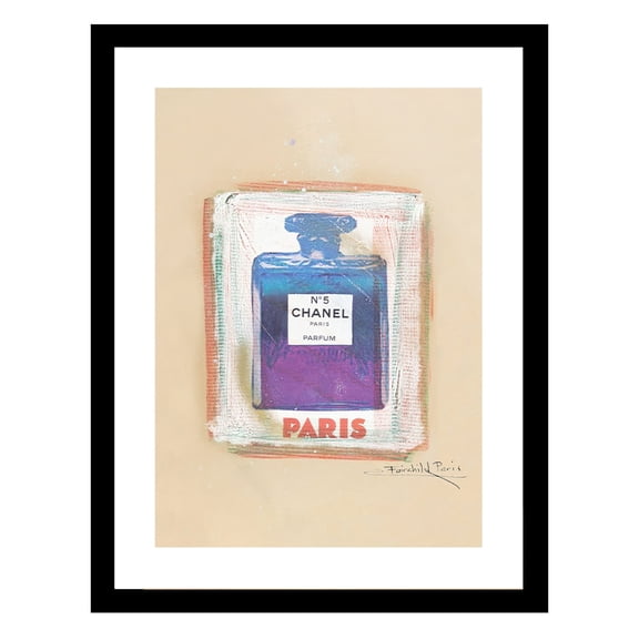 Vintage Fashion Glam Perfume Bottle - Framed Print