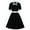 Black casual dress for Women, variant on Women's Trendy Midi A Line Dress Solid Short Sleeve V Neck Dress 1950S Ruffle Hem Retro Holiday Clothing Fashion Summer Yellow M