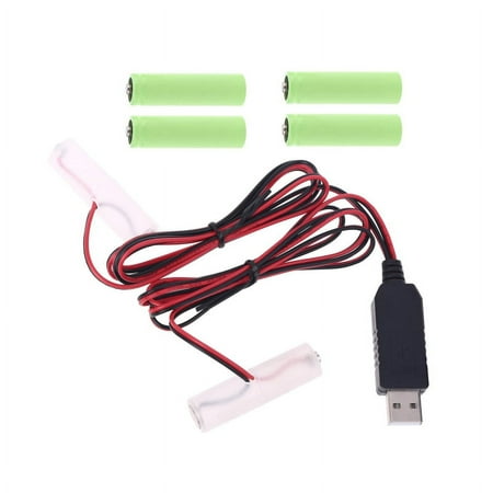 

Qisuw 1 in 2 AA AAA Battery Eliminator USB Power Supply 4.5V Adapter for Light