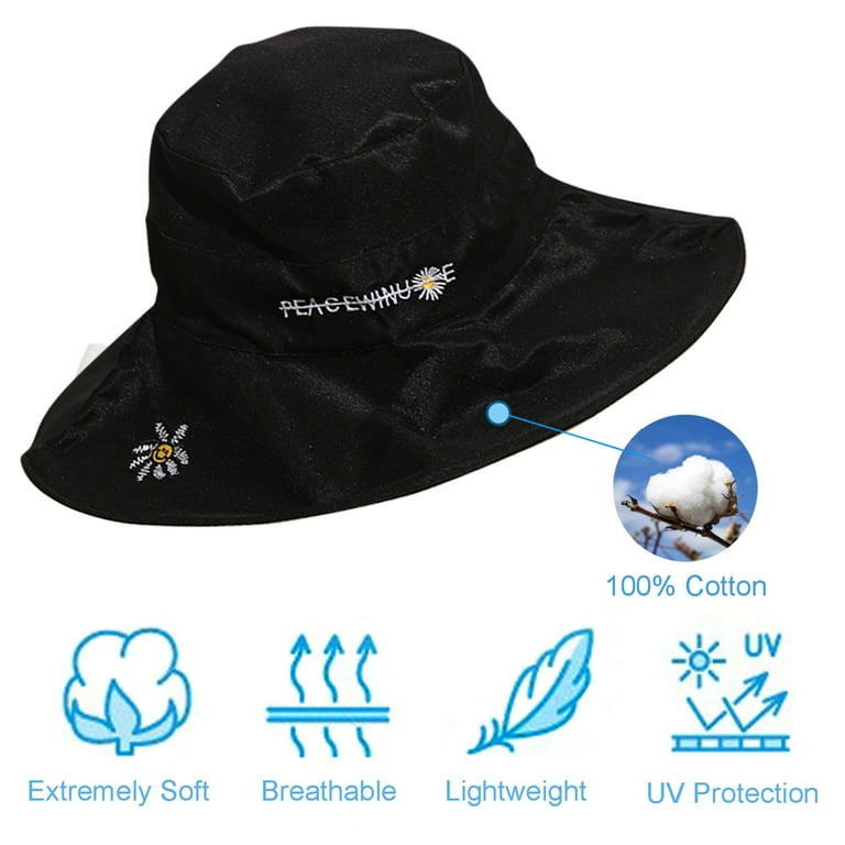 Cute Bucket Hat Beach Fisherman Hats - black 