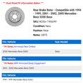 thumbnail image 2 of Rear Brake Rotor - Compatible with 1994 - 1999, 2001 - 2002, 2005 Mercedes-Benz S500 Base 1995 1996 1997 1998, 2 of 2