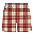 thumbnail image 4 of Ftwytp Men Tracksuit Pants Beach Shorts with Pockets Casual Joggers Plaid Running Shorts Solid Elastic Waist Cotton-Crepe Home Pants Shorts Holiday Vacation Short Pants, 4 of 4
