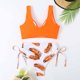 thumbnail image 4 of Acyse Womens Bikinis for Summer Clearance Juniors Fashion Leaf Print Cute Split Two Piece Swimsuit, 4 of 4