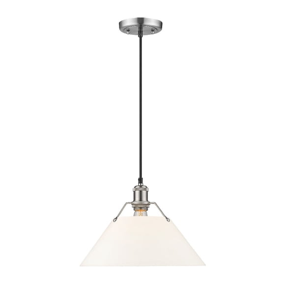 Orwell 1-Light Pendant in Pewter with Opal Glass