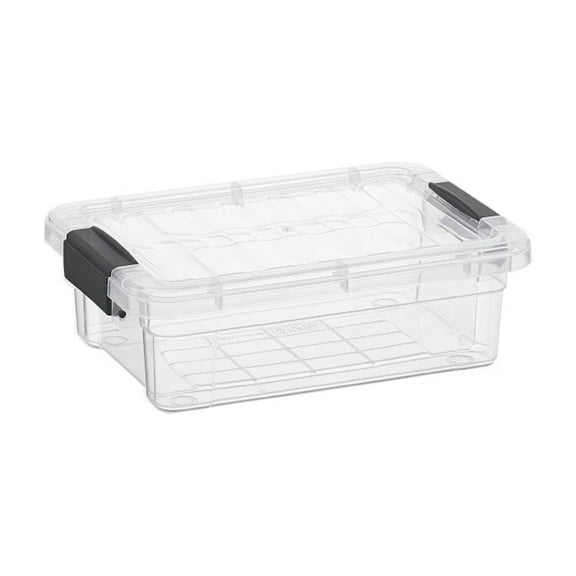 Superio Mini Storage Container Plastic Crayon Box Art Supplies and Sewing Case Stackable Clear Small Organizer for Beads, Stationery, Chalk, and Food, 0.7 Quart