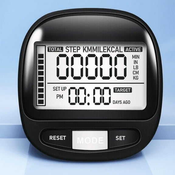 LEORX Accurate Black Pedometer for Walking with Large Screen and 7 Day Memory