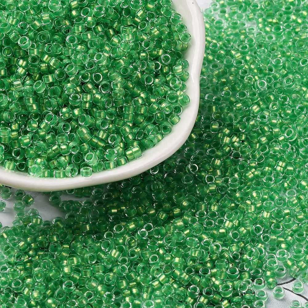 Glass Cylinder Beads Seed Beads Inside Colours Round Hole Lime Green 2.4~2.7x1.5~1.8mm Hole: 1.2mm about 20000pcs/pound