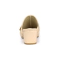 thumbnail image 2 of BLISSFUL STEP Chaussures pour Femmes à Bride à Boucle Bout Pointu Talon Épais Empeigne en PU Mules Beige 7, 2 of 8