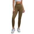 thumbnail image 2 of INSPIRE CHIC Women's High Waisted Leggings Tummy Control Cycling Running Workout Pants S Brown, 2 of 5