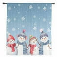 thumbnail image 2 of Blue Ombre Christmas Semi Sheer Curtains Drapes for Living Room, Bedroom, French Doors Window 72 Inches Long, Xmas Snowman Snowflake Winter Rod Pocket Chiffon Curtain Drapery Voile Draperies Panel, 2 of 6