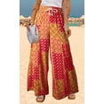 thumbnail image 4 of Pantalones Mujer Pantalones casuales estampados florales Cordón Pantalones de pierna ancha Suave para el trabajo (Rojo L) Cgtredaw Para estrenar, 4 of 6