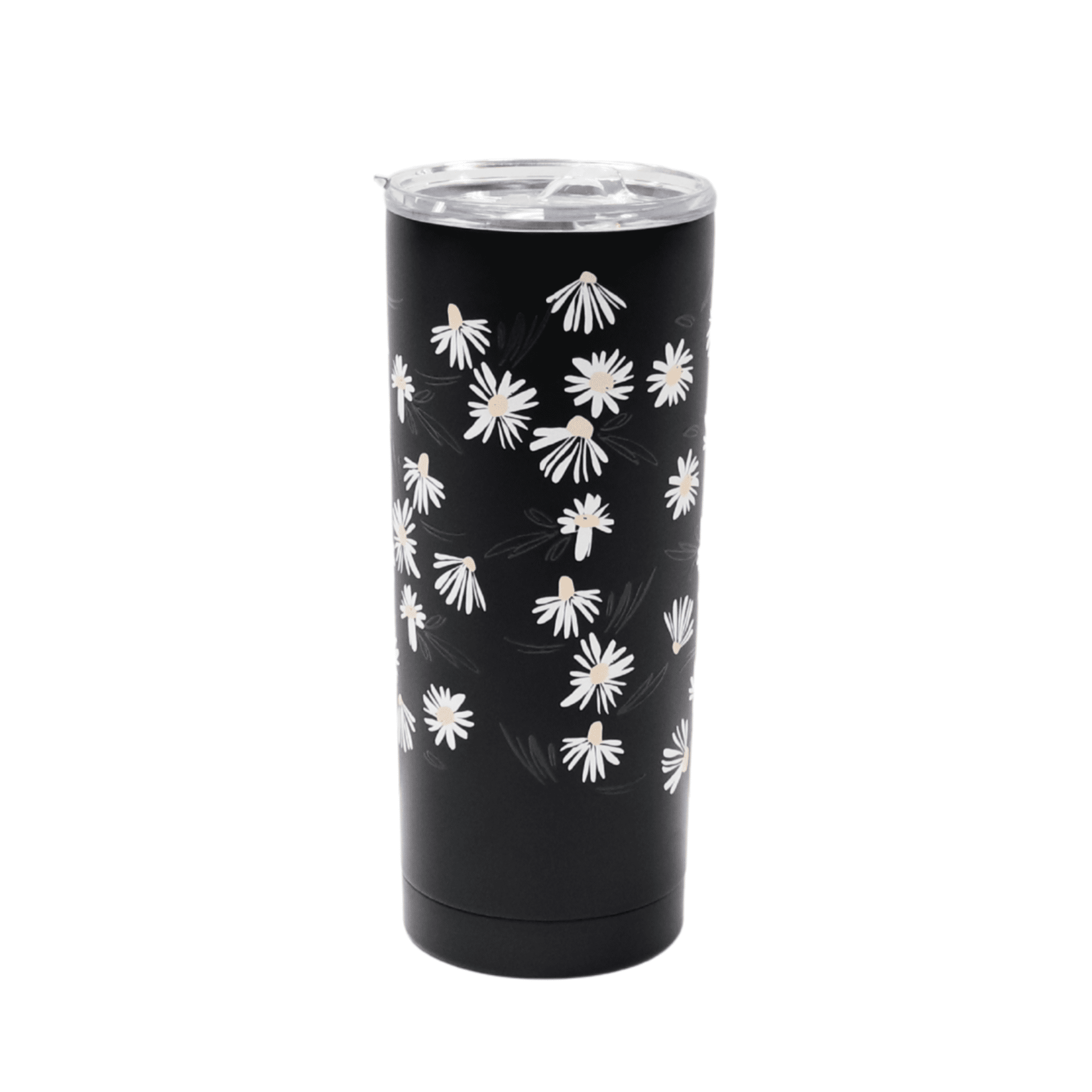 BUILT Double Wall Stainless Steel 20 oz Tumbler Black with White Floral