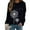 Black, variant on Ichuanyi Womens Tops, Summer Clearance Women Fashion Dandelions O-Neck Print Blouse Tops Long Sleeve Sweatshirt