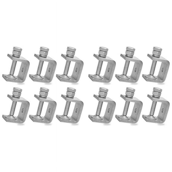 12 Pcs 1 Inch Stainless Steel Small C-Clamp for Woodworking, Heavy Duty Metal U-Clamps Mini Desk -Clamp