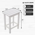 thumbnail image 2 of HDPE Outdoor High Top Bar Stools, Outdoor Patio Chairs Set of 2 for Bistro, Poolside, Balcony (White), 2 of 10