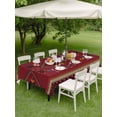 thumbnail image 4 of Outdoor Tablecloth with Umbrella Hole for Patio/Picnic/Party/Camping, Red Waterproof Table Cloth Rectangle Table Cover Washable, Boho Vintage Ethnic Tribe Abstract Art Retro (60"x 84"), 4 of 8
