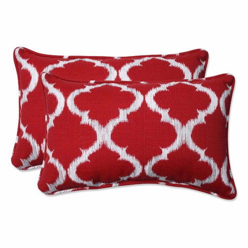 Pillow Perfect Outdoor/ Indoor Kobette Red Rectangular Throw Pillow