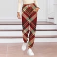 thumbnail image 2 of Ltctricy Women's Pajama Pants High Waisted Drawstring Plaid Lounge Joggers Loose Casual Yoga Pants Sleep Pj Bottoms with Pockets(Red,Small), 2 of 6