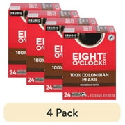 (4 pack) Eight O'Clock 100% Colombian Peaks Medium Roast K-Cup Coffee Pods, 24 Count