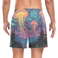 thumbnail image 2 of FORMRS Mens Swim Trunks Mesh Liner Quick Dry Casual Beach Board Shorts with Pockets, Sizes S-2XL, Psychedelic Jellyfish, 2 of 9