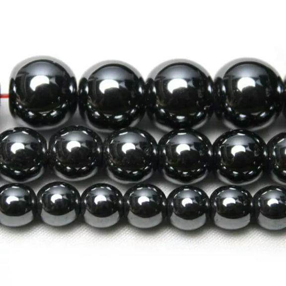 HOOUN Natural Hematite Gemstones Round Beads 6mm 8mm 10mm 12mm 15"-8 mm