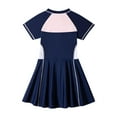 thumbnail image 4 of Odeerbi 2-8 Años Traje de Baño de Una Pieza Para Niñas Vestido de Baño de Verano Con Shorts Traje de Baño de Playa Color Sólido Traje de Baño de Manga Corta Con Media Cremallera, 4 of 5