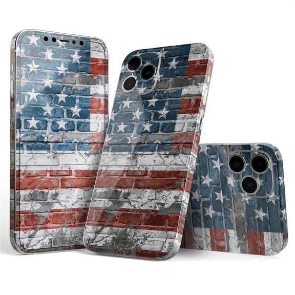 DesignSkinz Vintage USA Flag Full-Body Skin Decal Wrap Cover for iPhone 16