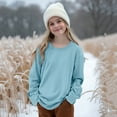 thumbnail image 4 of Girls Sweatshirts Crewneck Oversized Pullover for Toddler Clothes Girl Cotton Top Long Sleeve Casual Cotton Fall Winter Fleece Warm Sweatshirts for Kids, 4 of 7