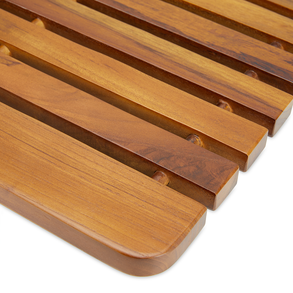 TeakCraft Teak Shower Mat, 24 Inch Non-Sliding Sauna, Spa, Bath Mat, The Troy