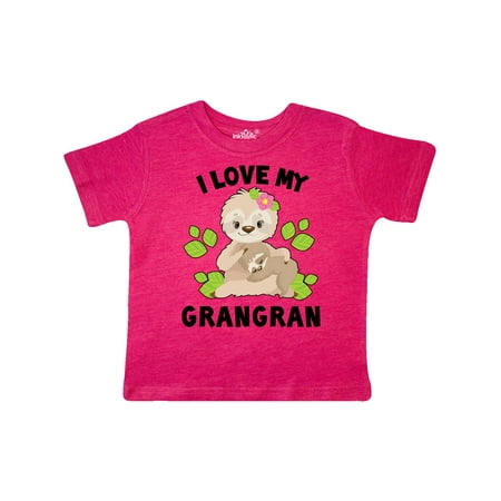 

Inktastic Cute Sloth I Love My Grangran with Green Leaves Gift Toddler Boy or Toddler Girl T-Shirt