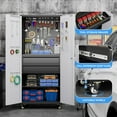 thumbnail image 6 of JAORD Metal Rolling Storage Cabinet with 2 Drawers & Pegboards, Adjustable Shelf & Locking Doors - Garage Cabinets for Tool Storage, Assemble Required, 6 of 7