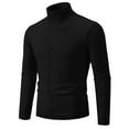 thumbnail image 1 of LOVZFMLL Men's Sweaters, Solid Color Turtleneck Ribbed Cardigan, Casual Fashion Button Vest, Mock Two-Layer, Warm Winter Tops, Fall Clothes, 1 of 3