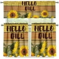 thumbnail image 2 of Fall Sunflower Kitchen Curtain Valance and Tiers Set of 3 Blocks Outside Light Cafe Fall Bathroom Window Curtains, 2 of 4