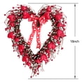 thumbnail image 7 of 18 Inch Grapevine Red heart Shape Berries Wreath For Front Door, Valentines Day Heart Shape Wreath With Red Ribbon For Home Decor, Valentines Day Inside And Outside Wreath, 7 of 7