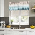 thumbnail image 5 of Teal Brown Ombre Valances for Windows, Decorative Rod Pocket Window Valance Curtains, Modern Art Gradient White Geometric Short Curtain Drapes for Kitchen/Living Room, 2 Panels, 54" W x 18" L, 5 of 8