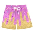 thumbnail image 3 of Kids Elastic Waist Shorts For Boys And Girls Ice Cream Printed Casual Playwear Breathable Summer Active Shorts For Toddler To Teen, 3 of 4