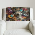 thumbnail image 5 of SCRAWLGOD Wolf Sunflower Floral Butterfly Print 1 Pieces Recliner Headrest Protector,Non Slip Waterproof Headrest Cover, PU Leather Recliner Head Rest Cover for Sofa 17x27 in, 5 of 7