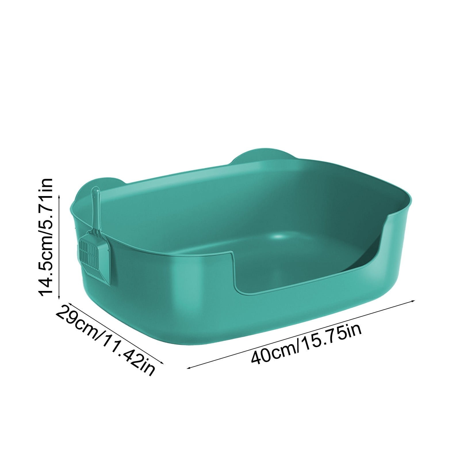 Large Cat Litter Box with High Sides, Open Kitty Litter Boxes Anti-Splashing for Indoor Cat Low Entry Cat Litter Pan for Small and Elderly Cats, Tool-Free Assembly