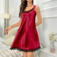 thumbnail image 6 of Linfrsh Women Satin Nightgown Soft Lingerie Dress Sexy Sleepwear Spaghetti Strap Chemise Nightwear ,L, 6 of 7